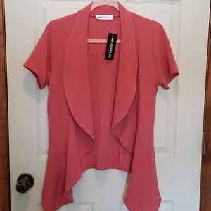 Dusty pink short sleeve blazer